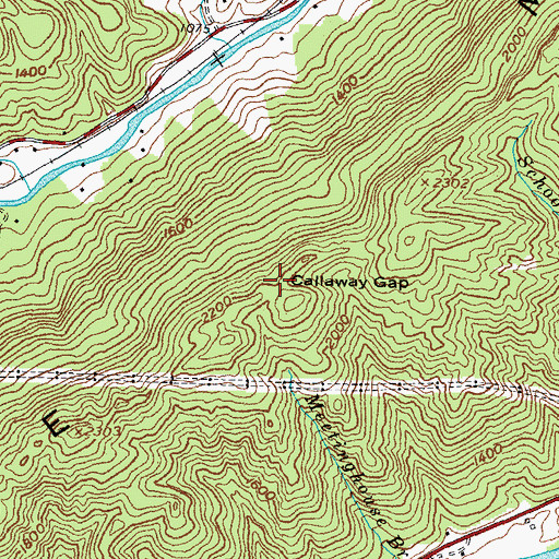 Topographic Map of Callaway Gap, KY
