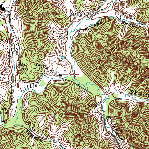 Topographic Map of Callebs Creek, KY