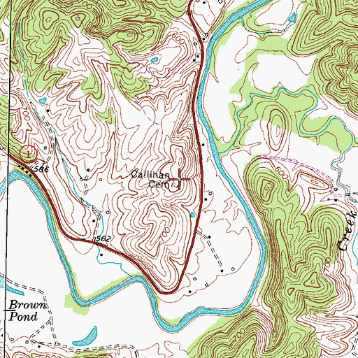 Topographic Map of Callihan Cemetery, KY