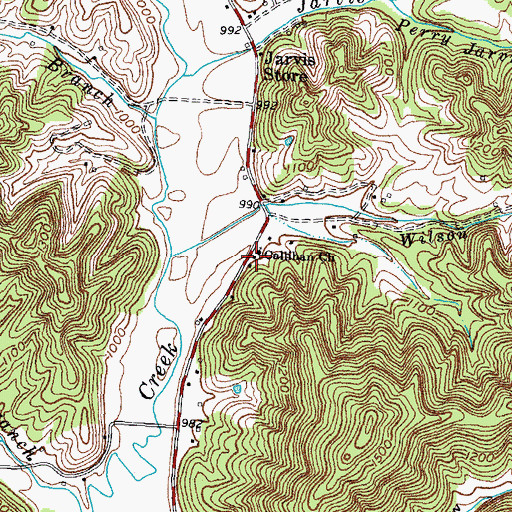 Topographic Map of Callihan Church, KY