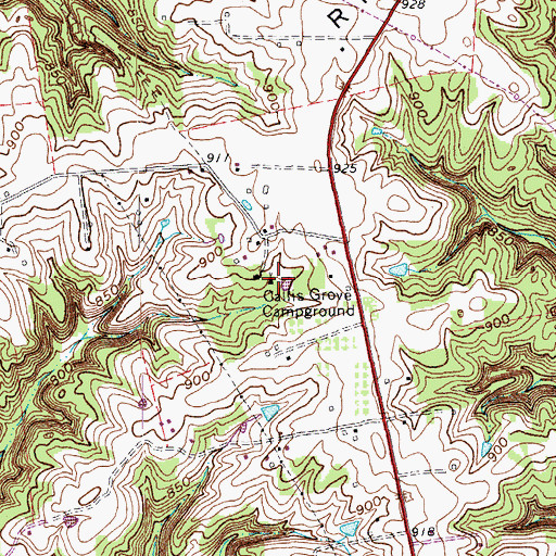Topographic Map of Callis Grove Campground, KY