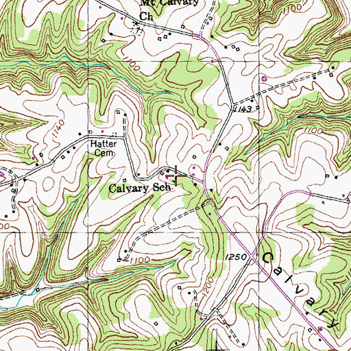 Topographic Map of Calvary School, KY