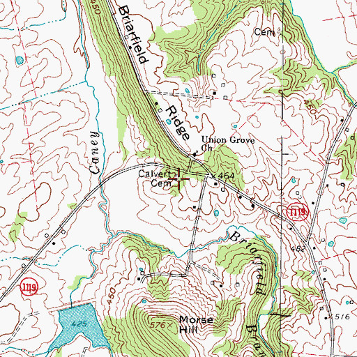 Topographic Map of Calvert Cemetery, KY