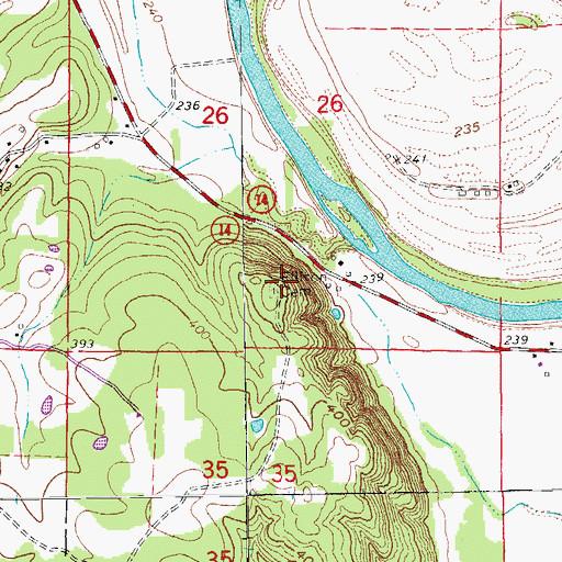 Topographic Map of Ellison Cemetery, AR