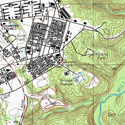 Topographic Map of Calvin Cemetery, KY