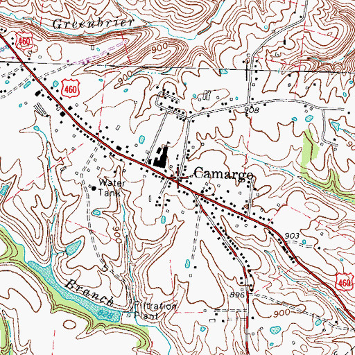 Topographic Map of Camargo, KY