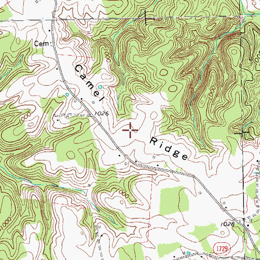 Topographic Map of Camel Ridge, KY