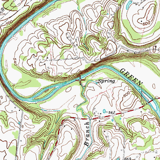 Topographic Map of Camp Branch, KY