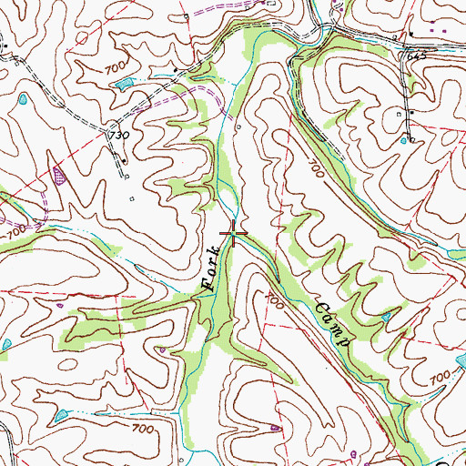 Topographic Map of Camp Charity Creek, KY