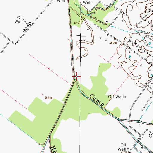 Topographic Map of Camp Creek, KY