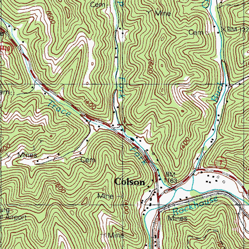 Topographic Map of Camp Fork, KY