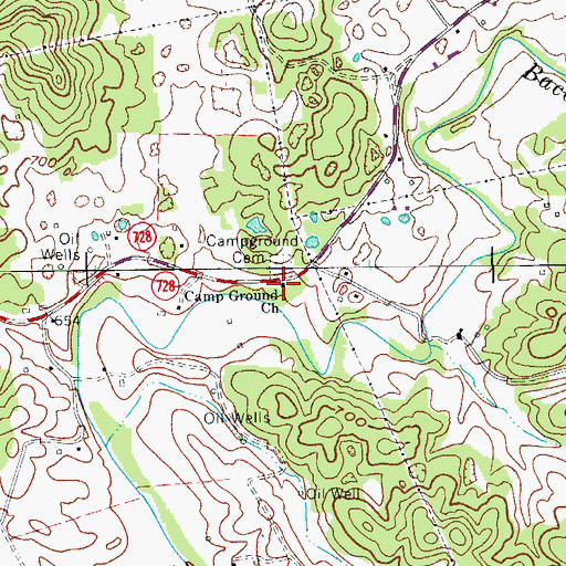Topographic Map of Campground United Methodist Church, KY