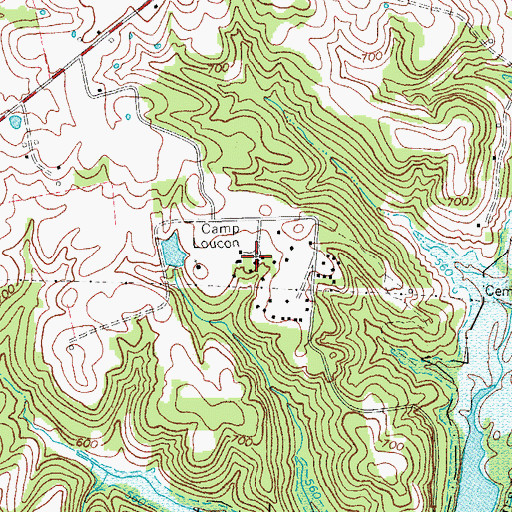 Topographic Map of Camp Loucon, KY