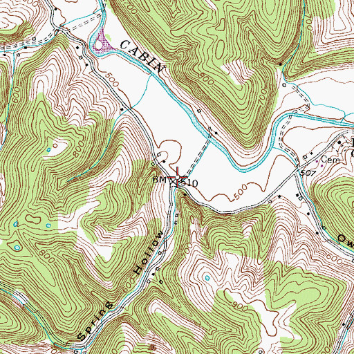 Topographic Map of Camp Spring Hollow, KY