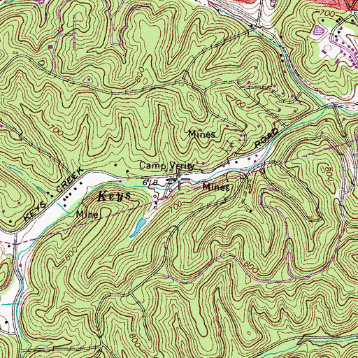 Topographic Map of Camp George M Verity, KY