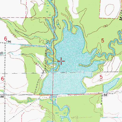 Topographic Map of Elm Prong Mill Bayou, AR
