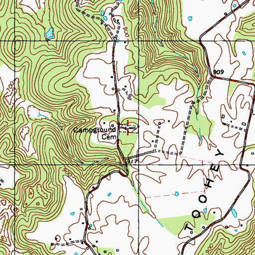 Topographic Map of Campground Cemetery, KY
