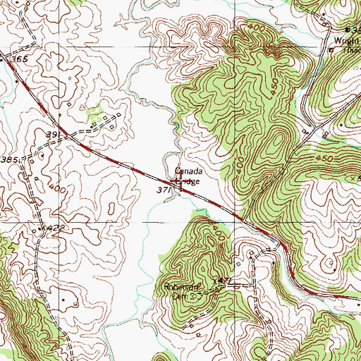 Topographic Map of Canada Bridge, KY