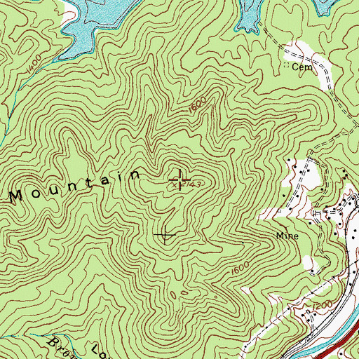 Topographic Map of Canada Mountain, KY