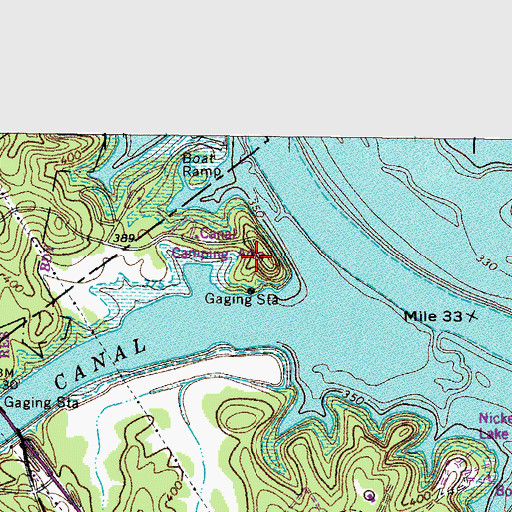 Topographic Map of Canal Public Use Area, KY