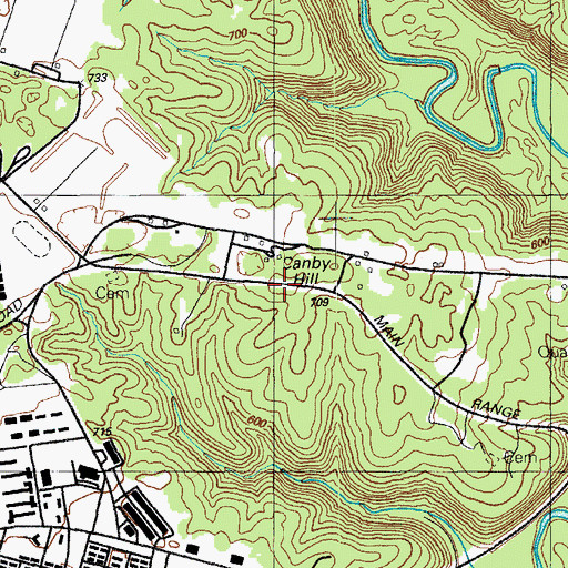 Topographic Map of Canby Hill, KY