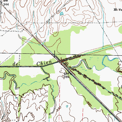 Topographic Map of Cane Creek, KY
