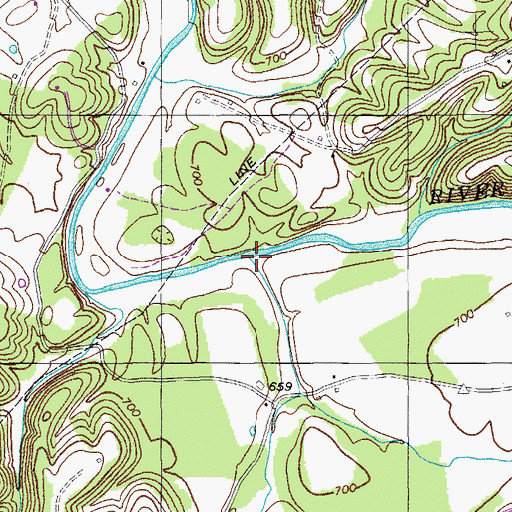Topographic Map of Cane Creek, KY