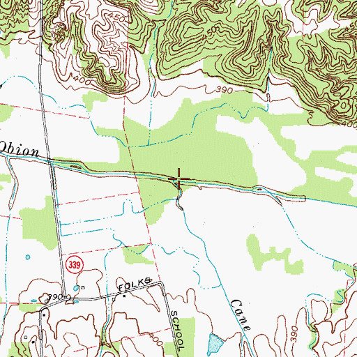Topographic Map of Cane Creek, KY