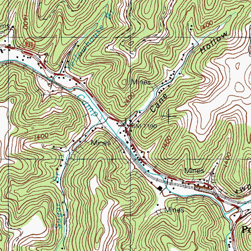Topographic Map of Cane Hollow, KY
