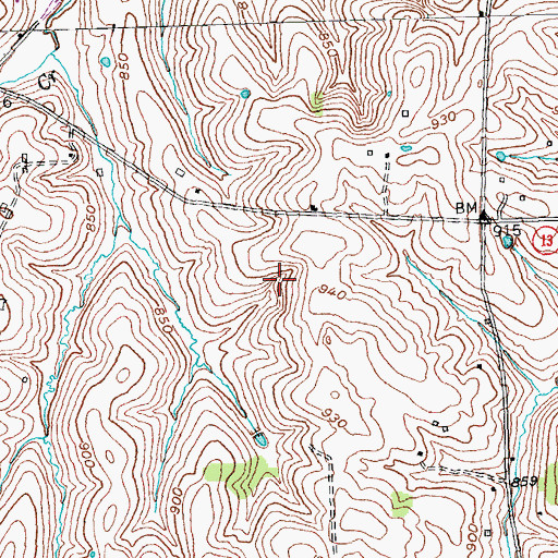 Topographic Map of Cane Ridge, KY