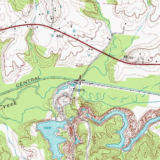 Topographic Map of Cane Run, KY
