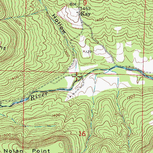 Topographic Map of Elmer Hollow, AR