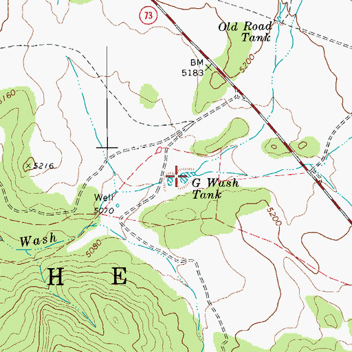 Topographic Map of G Wash Tank, AZ