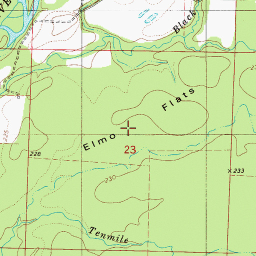 Topographic Map of Elmo Flats, AR