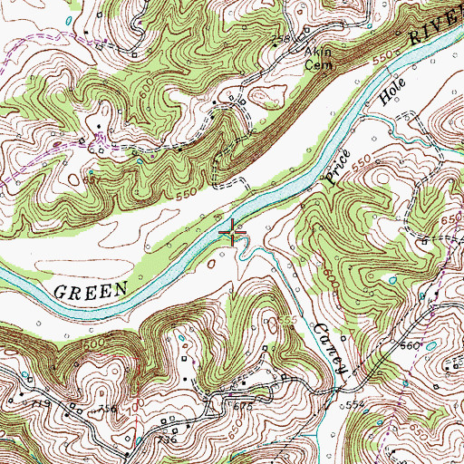 Topographic Map of Caney Branch, KY