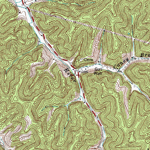 Topographic Map of Caney Branch, KY