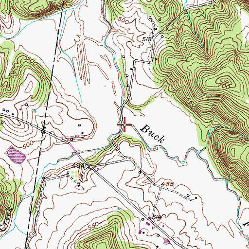 Topographic Map of Caney Creek, KY