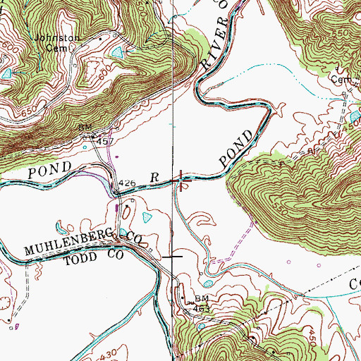 Topographic Map of Caney Creek, KY