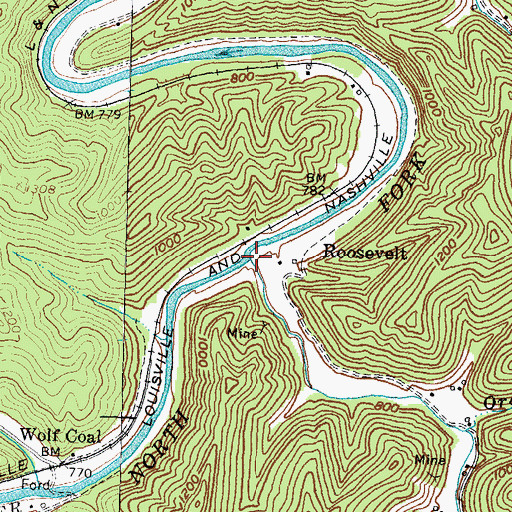 Topographic Map of Caney Creek, KY