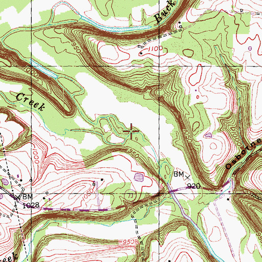 Topographic Map of Caney Creek, KY