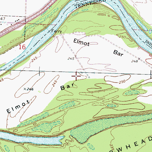 Topographic Map of Elmot Bar, AR