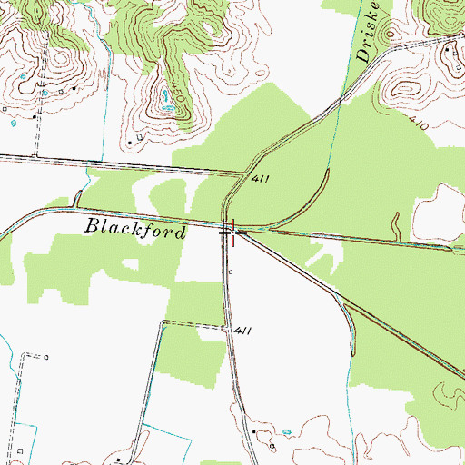 Topographic Map of Caney Creek, KY