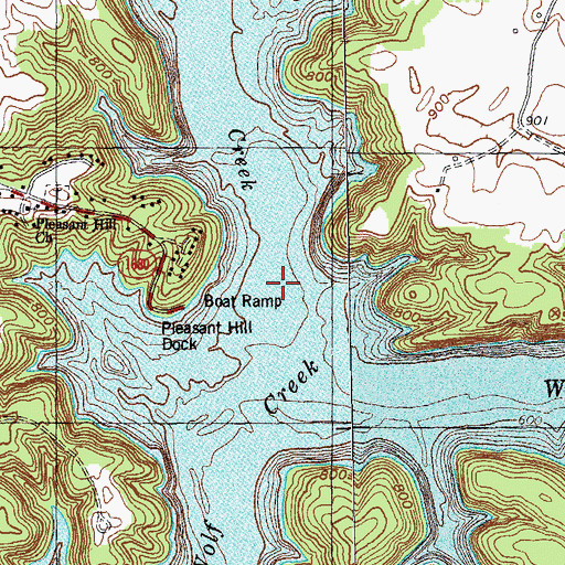 Topographic Map of Caney Creek, KY