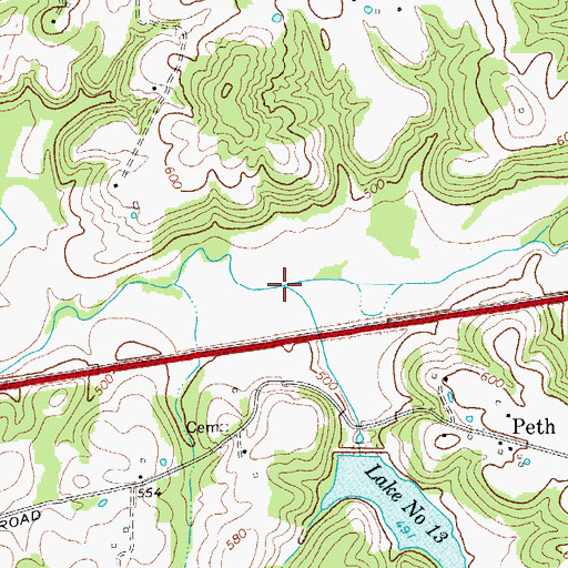 Topographic Map of Caney Fork, KY
