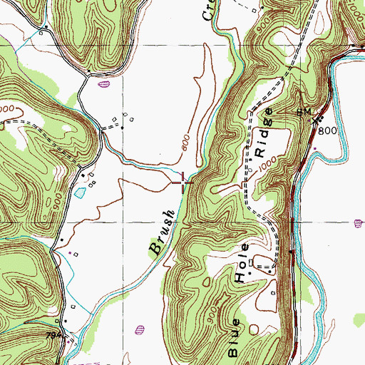 Topographic Map of Caney Fork, KY