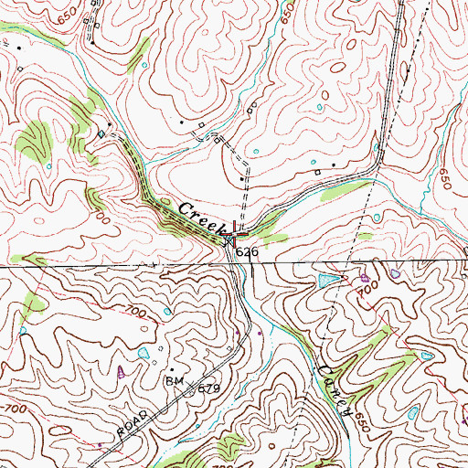 Topographic Map of Caney Fork, KY