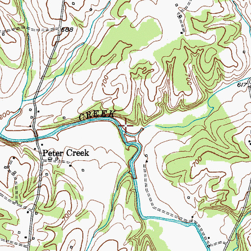 Topographic Map of Caney Fork, KY