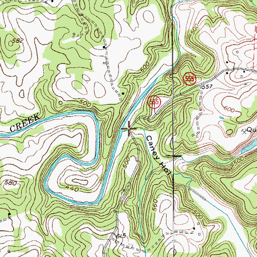 Topographic Map of Caney Hollow, KY