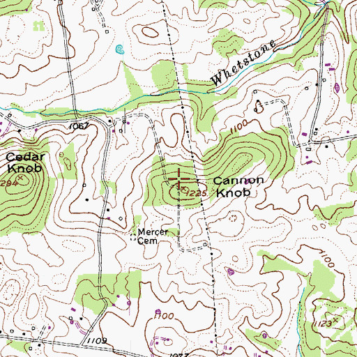 Topographic Map of Cannon Knob, KY