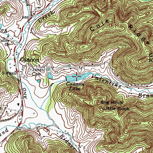 Topographic Map of Cannon Lake, KY